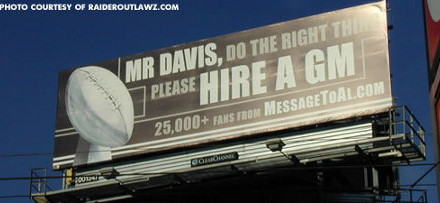 Billboard Message to Raiders Owner