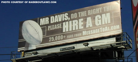 Billboard Message to Raiders Owner