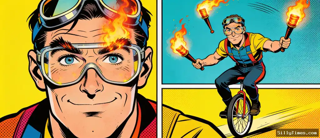 Idaho Daredevil Juggles Fire on Unicycle, Loses Eyebrows