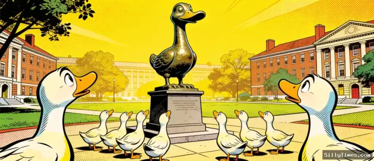 Standing Tall: Viral Duck Gets Bronze Immortality