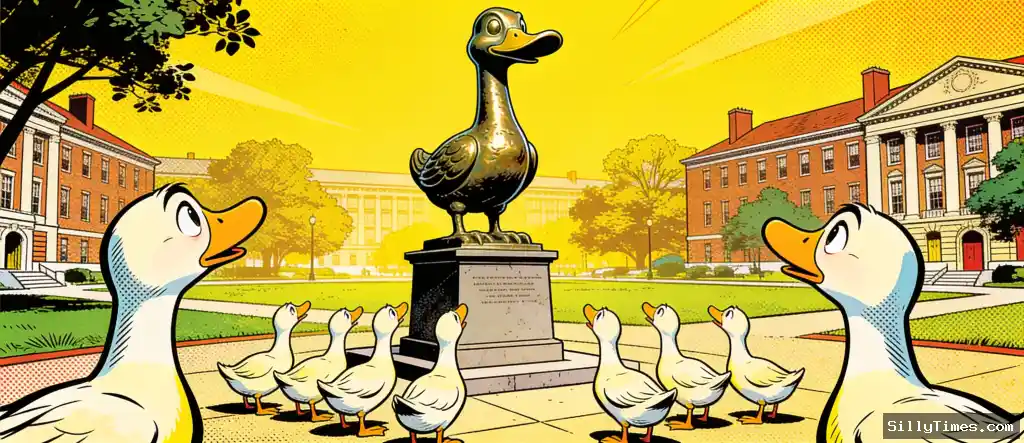 Standing Tall: Viral Duck Gets Bronze Immortality